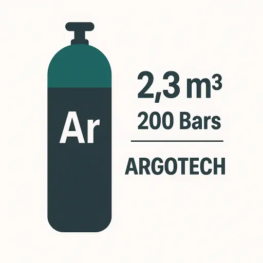 [B10-AR-REC] B10 - RECHARGE BOUTEILLE ARGOTECH- ARGON - 10 litres - 2.3 m3 - 200 Bar