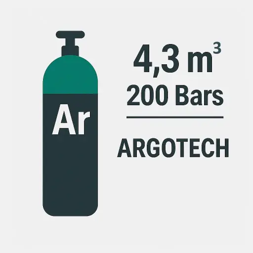 [B20-AR-REC] B20 - RECHARGE BOUTEILLE ARGOTECH- ARGON - 20 litres - 4.3 m3 - 200 Bar