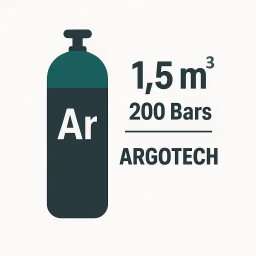 [B8-AR-REC] B8 - RECHARGE BOUTEILLE ARGOTECH- ARGON - 8 litres - 1.5 m3 - 200 Bar